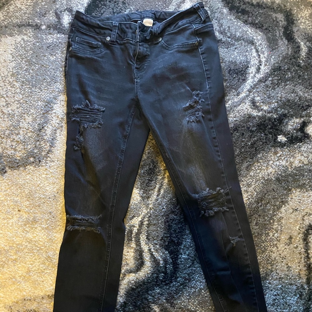 Black ripped jeans